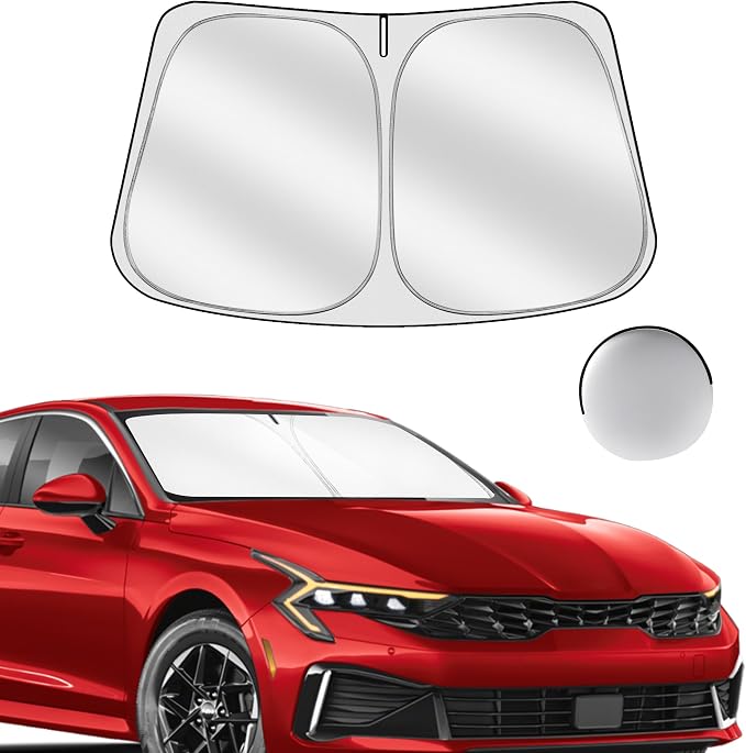 Windshield Sun Shade for Kia K5 2021-2025 Foldable Sunshade Custom Fit Front by SULAGIWINDSHIELDSUNSHADE