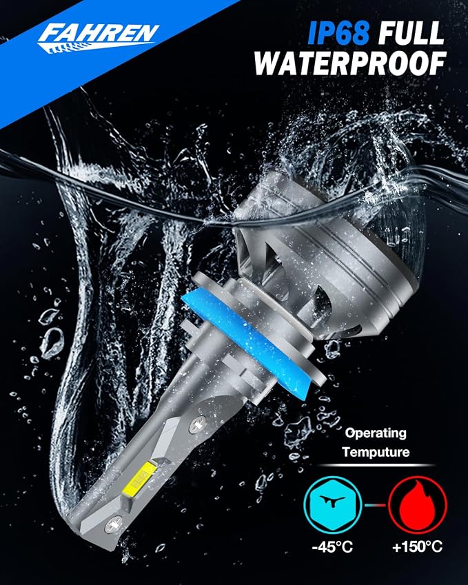 FAHREN H11 9005 Light Bulbs Combo, 60000LM Super Brighter 6500K H9 H8 HB3 - Image 6