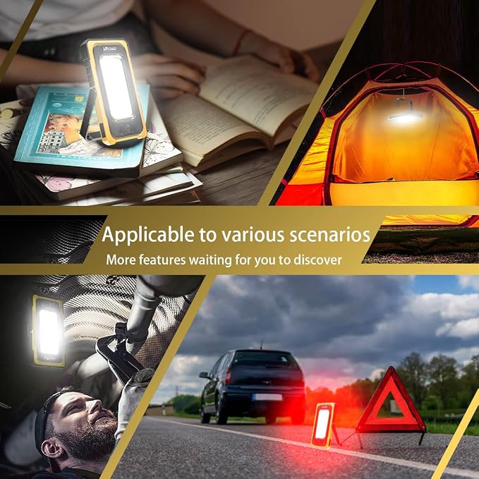 WARSUN Portable Rechargeable Magnetic Work Light, LED Flood Light Waterproof - Image 8