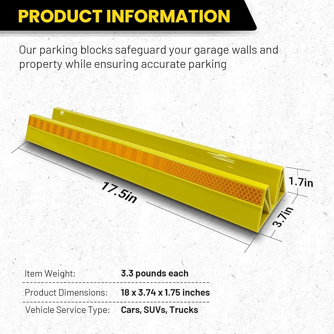 2 Pcs 18'' Parking Car Wheel Stopper - Image 2