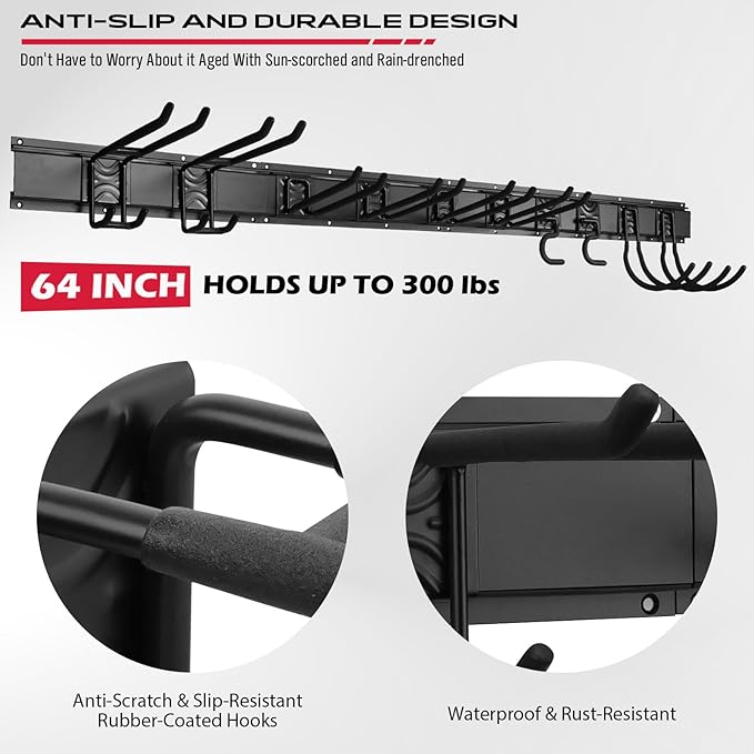 64" Heavy Duty Garage Storage Tool Organizer Wall Mount - Image 6