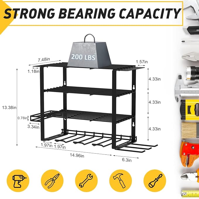 4 Layers Power Tool Organizer Wall Mount - Image 2