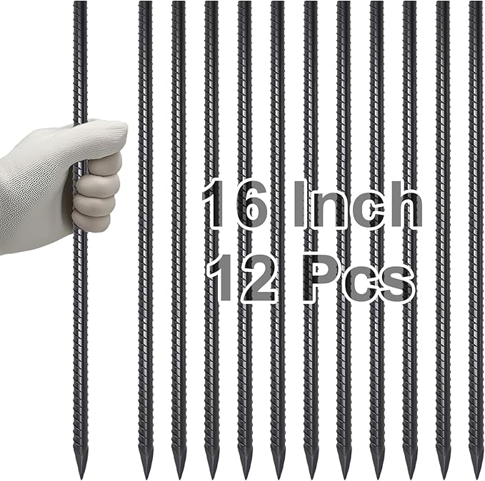 VVOKGO Rebar Stakes 16 Inches Ground Concrete Form Stakes, Straight Metal by VVOKGO