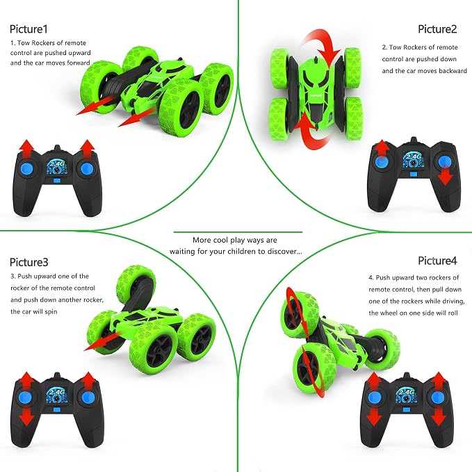 Remote Control Car, Double Sided 360°Rotating 4WD RC Cars - Image 4