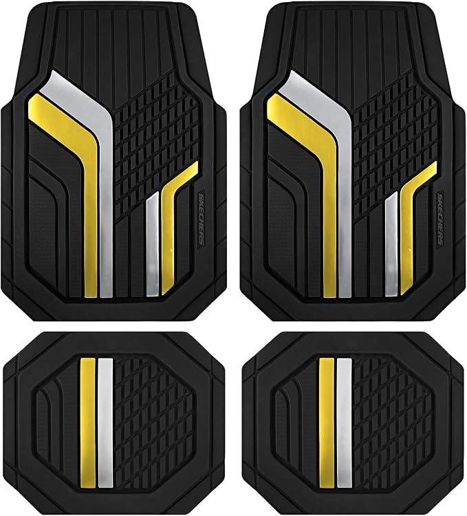 Skechers Heavy Duty Rubber Car Floor Mats, Dual Color Design Floor Mats by Skechers