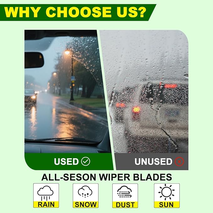 QUALITY 24in + 22in Premium All-Season Windshield Wiper Blades - Image 4
