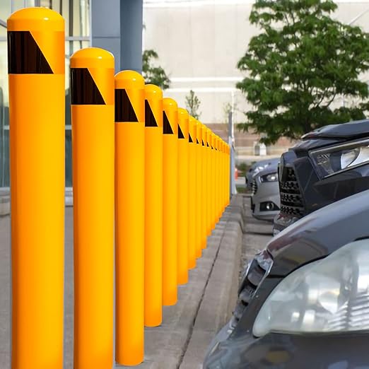 58" High 5-1/2" OD Steel Bollard Post Underground Mount, Cap Removable Safety - Image 5