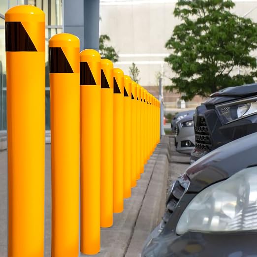 46" Pour in Place Steel Bollard Post, 4-1/2" OD Safety Bollard Yellow Powder - Image 7