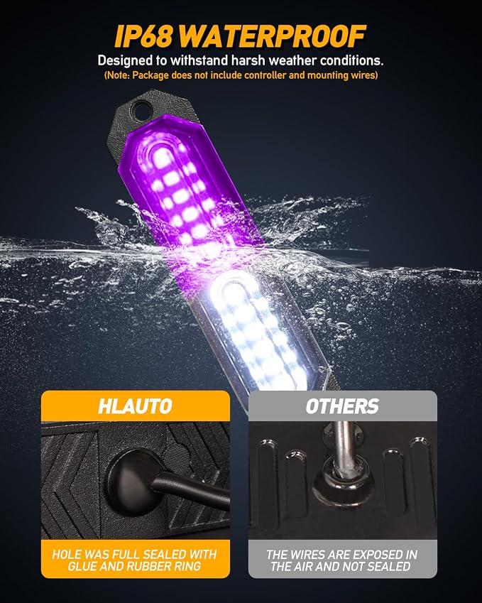 HLauto 1200T Emergency Strobe Grille Lights: 8pcs 12 LED Sync Feature Safety - Image 4