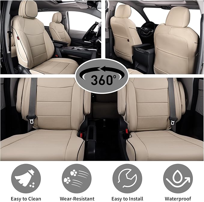 EKR Sienna Seat Covers for 2021 2022 2023 2024 2025 Toyota Sienna LE, 8 Seats - Image 3