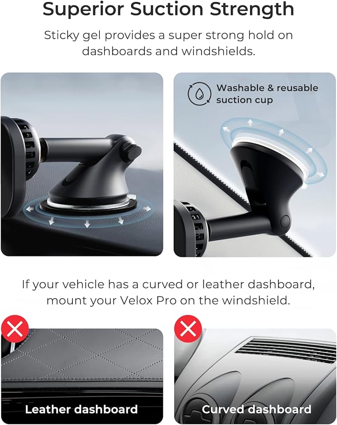 iOttie Velox Pro MagSafe Compatible Dash & Windshield Car Mount - Image 6