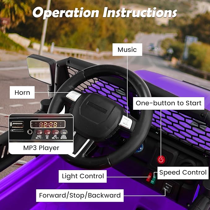 Costzon Ride on Car, 12V Battery Powered Truck Vehicle - Image 2