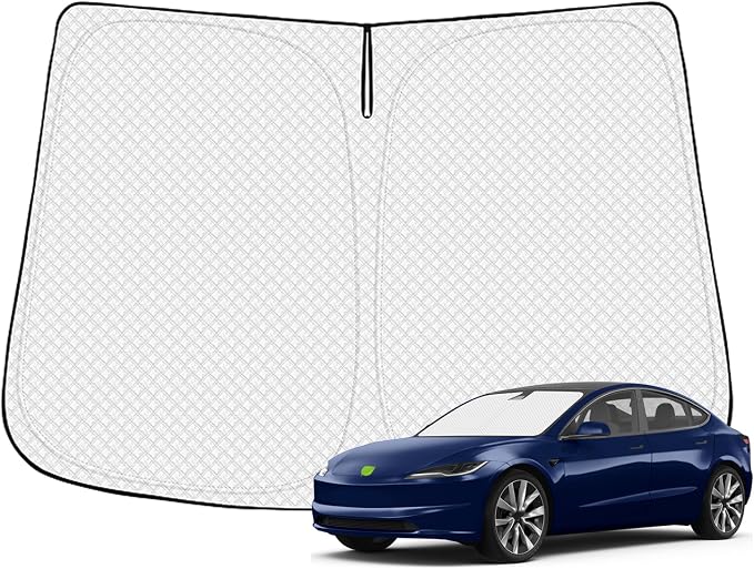 Windshield Sun Shade for 2017-2025 2026 Tesla Model Y/3 Accessories Thicken by Canvcle