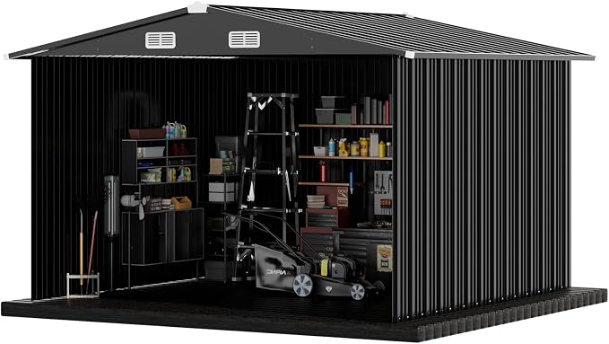COMHOMA Shed Outdoor Storage Shed Metal, Lockable Doors Tool Sheds - Image 3