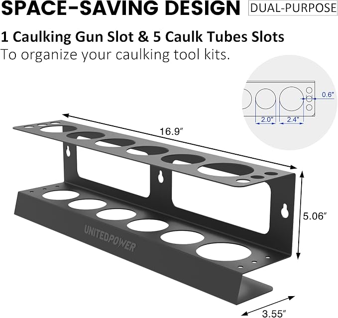 UNITEDPOWER Caulking Gun Holder, Wall Mount Hand Caulking Gun Storage Rack - Image 2