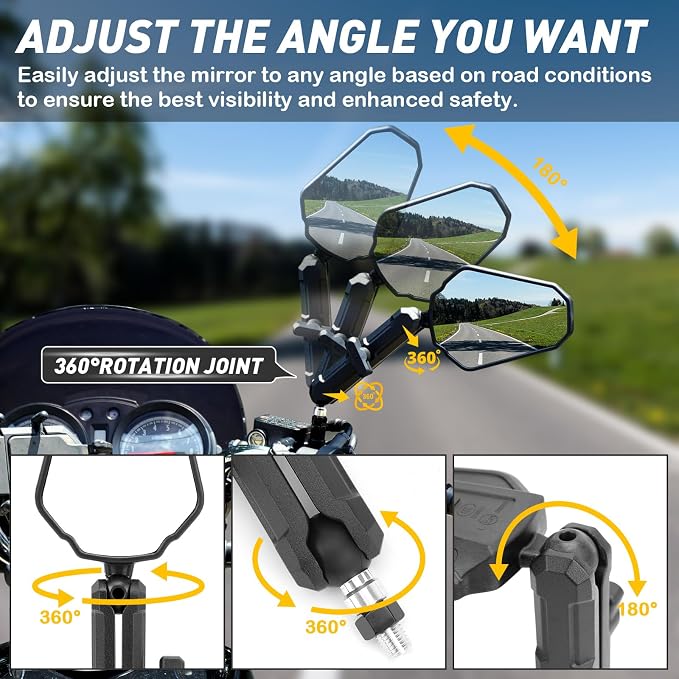 Motorcycle Mirrors, ATV Rear View Mirror - Image 3