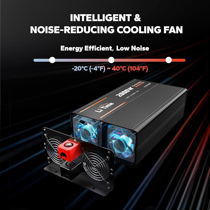 LiTime 2000W Pure Sine Wave Inverter 12V DC to 120V AC Converter - Image 6