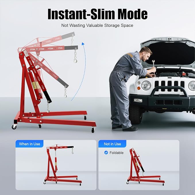 2 Ton Hydraulic Engine Hoist, Folding Engine Lift - Image 5