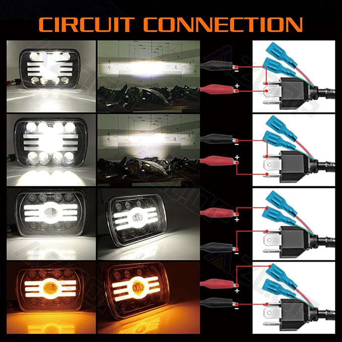 5x7 7x6 Inch LED Headlights, H6054 80W Headlights, Turn Signals, DOT Approved - Image 9