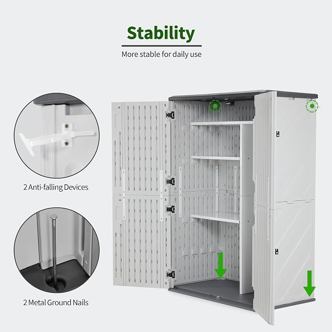 Macrout 50 Cu.Ft Plastic Outdoor Storage Cabinet - Image 8