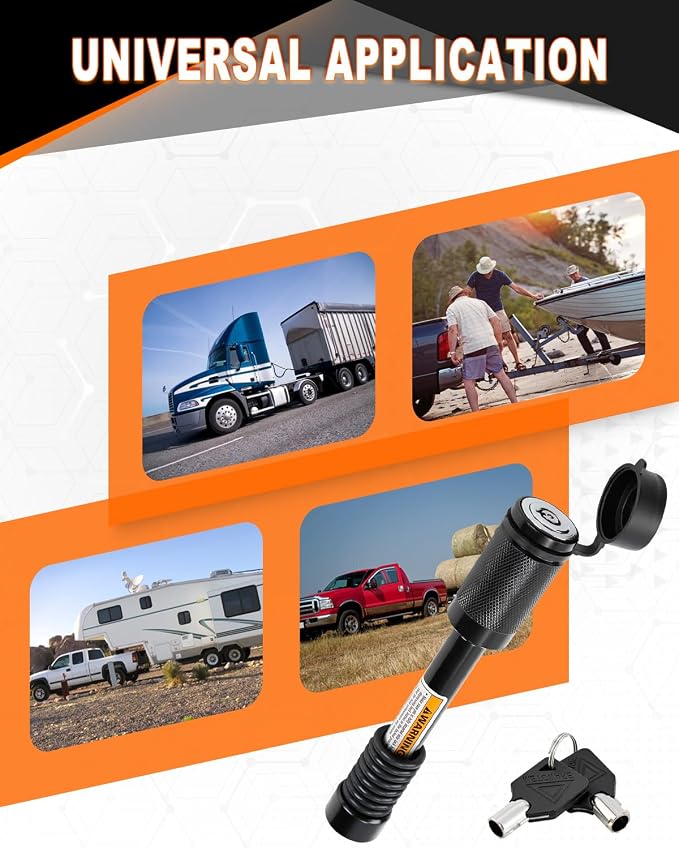 METOWARE Trailer Hitch Lock Hitch Receiver Lock Fits Class III IV and 2" 2-1/2" - Image 8