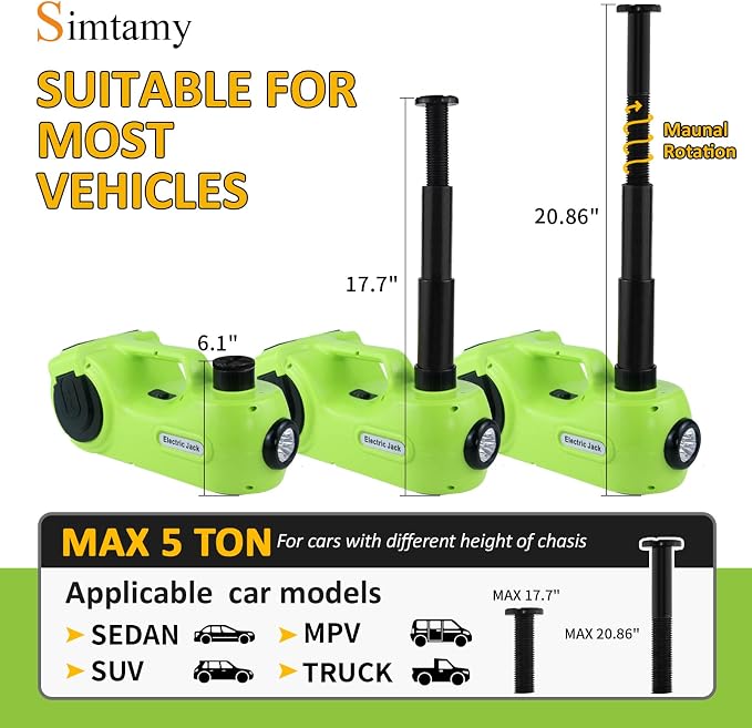 Electric Car Jack Kit 5Ton 12V Car Jack Hydraulic - Image 2