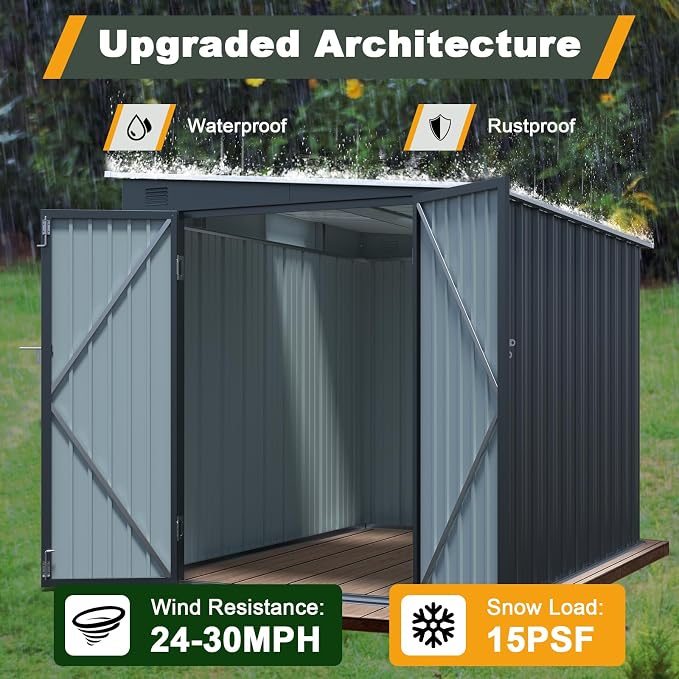6x8FT Outdoor Storage Shed - Image 4