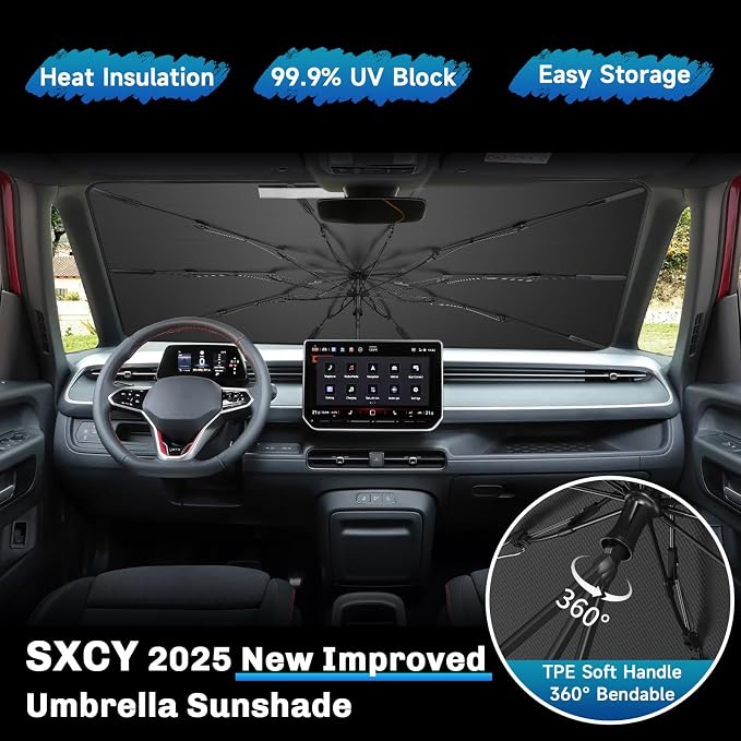 SXCY for 2023-2025 VW ID.Buzz Windshield Umbrella Sunshade for 2025 VW ID.Buzz - Image 2