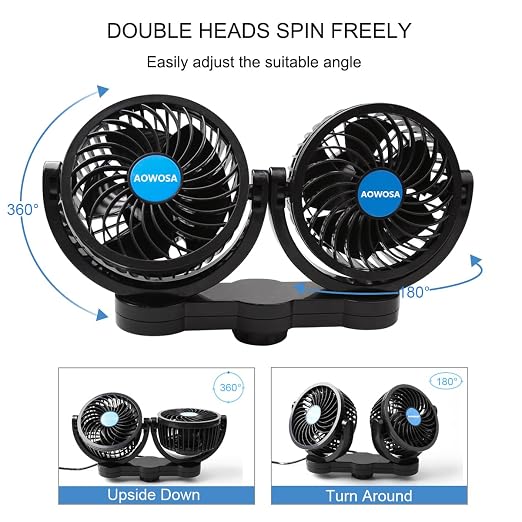 Car Fan for Backseat Auto 12V Electric Cooling Fan Portable Car Seat Headrest - Image 2