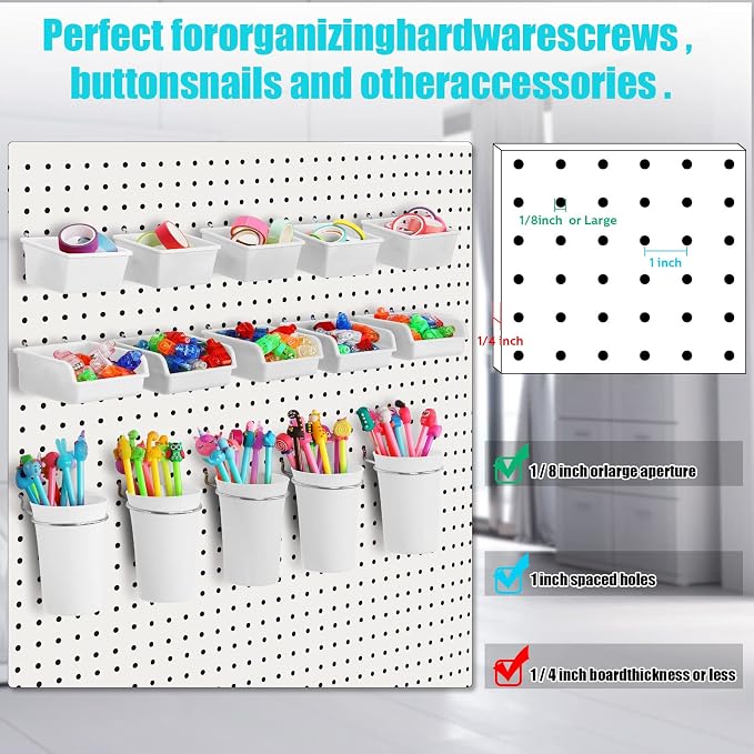 Yookeer 20 Pcs Pegboard Bins and Cups - Image 4