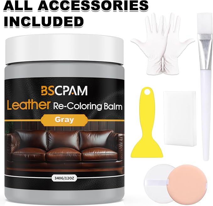 Gray Leather Recoloring Balm, 12oz Leather Color Restorer - Image 7