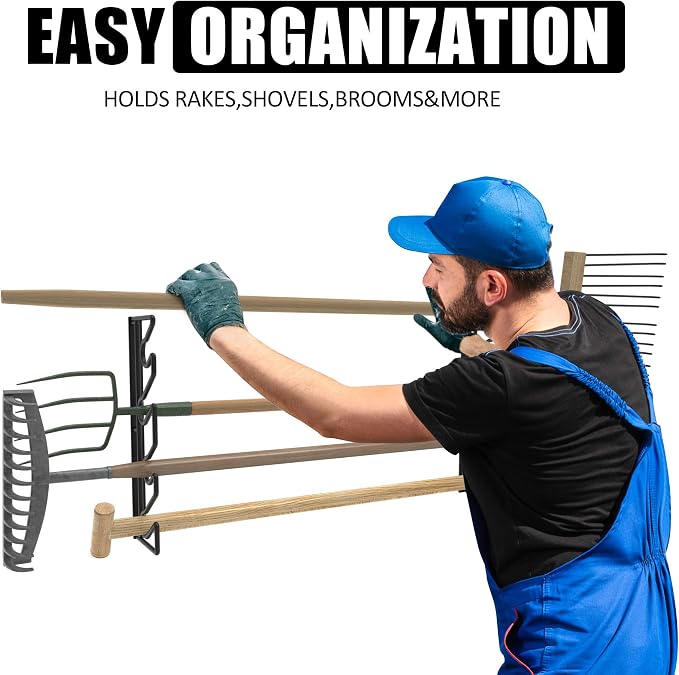 UNITEDPOWER Garden Tool Storage Rack，Wall Mounted Garage Organizer，Tool Utility - Image 3