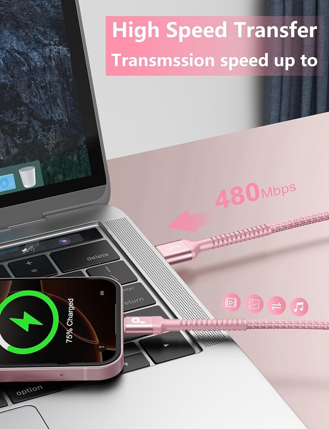 USB C Cable 10FT, Type C Cable Fast Charging Upgraded Extra Durable Braided - Image 4