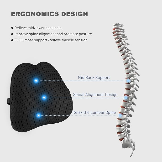Lumbar Support Pillow for Car and Office Chair, Back Support Pillow for Car Seat - Image 5