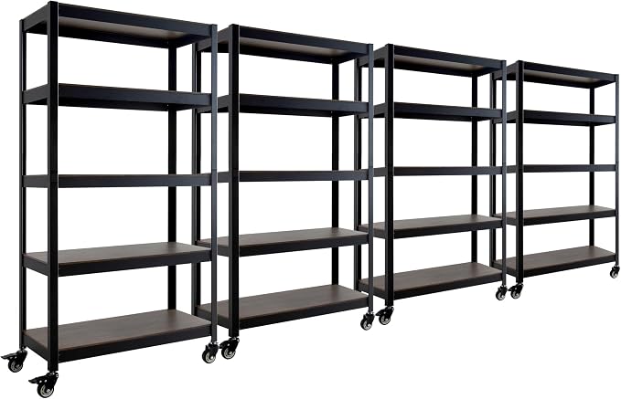 HOMEDANT House 5-Tier Metal Rolling Cart Shelf Rack Casters Heavy Duty by TheBestOrganizingSolution