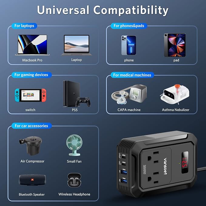 200W Car Power Inverter DC 12V to 110V AC Inverter - Image 8