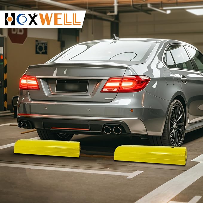 22" Garage Tire Stops for Garage Floor High-Visibility, Odor Free 2 Pc 3.1" - Image 7