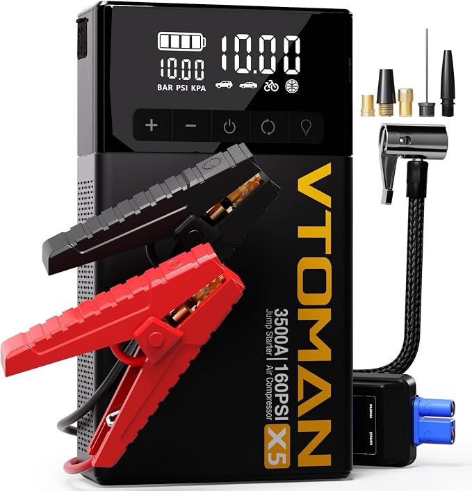 VTOMAN X5 Jump Starter with Air Compressor, 3500A Portable Car Battery Booster by VTOMAN