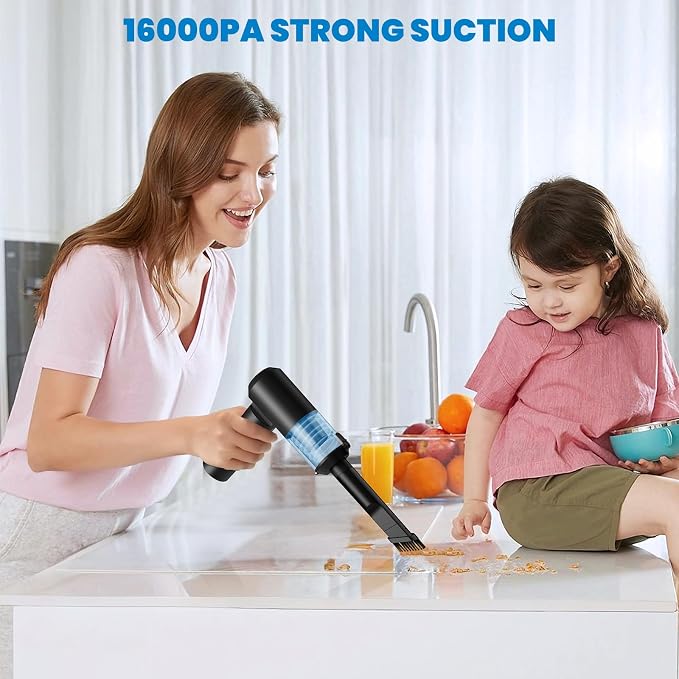 90° Foldable Car Vacuum Portable Cordless 16000PA, 4-in-1 Mini Vacuum Cleaner - Image 5