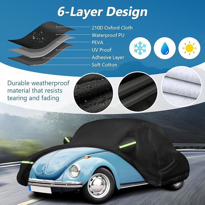 Custom Fit for Volkswagen Beetle Bug 2-Door 1960-1980 Sedan Car Cover - Image 2