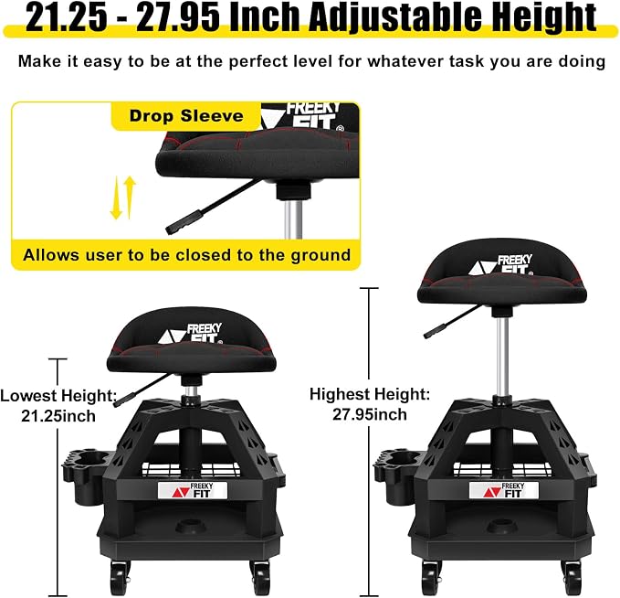 Rolling Shop Stool for Garage - Image 4