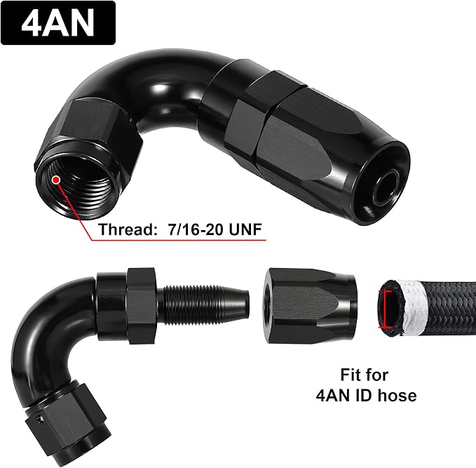 EVIL ENERGY 4AN 120 Degree One Piece Full Flow Hose End Fitting Swivel - Image 2