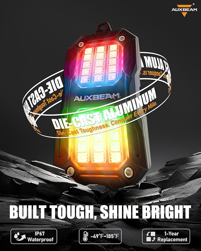 Auxbeam 2-Pod Dynamic Color Changing RGB LED Rock Lights - Image 7