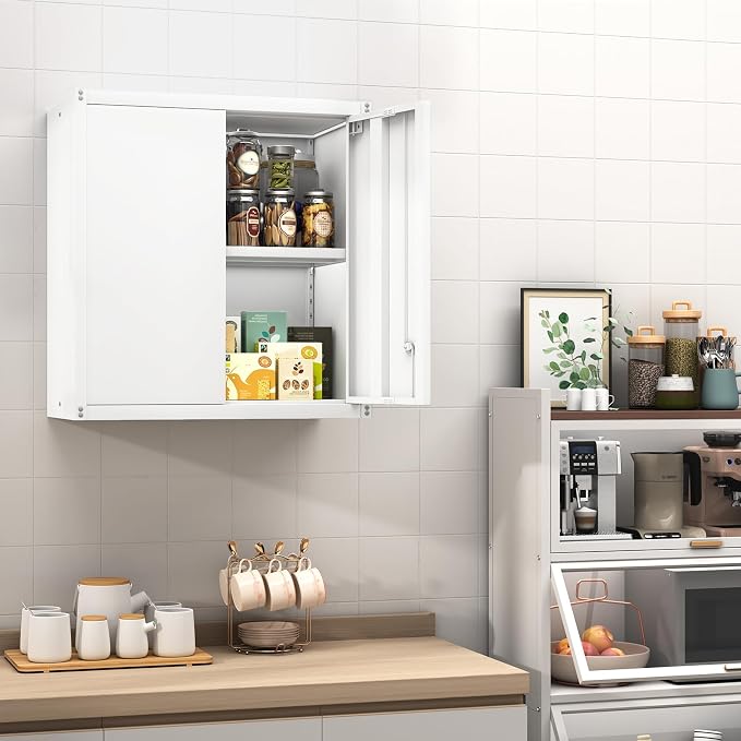 GREATMEET Metal Wall Cabinet, Wall Mounted Storage Cabinet - Image 2