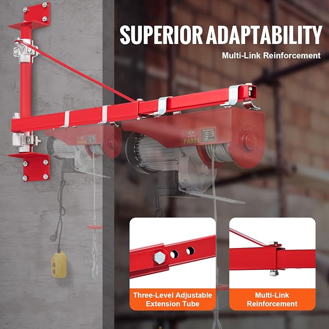 VEVOR Wall Mount Jib Crane, 1320 lbs Max Load Capacity Electric Scaffolding Lift - Image 5