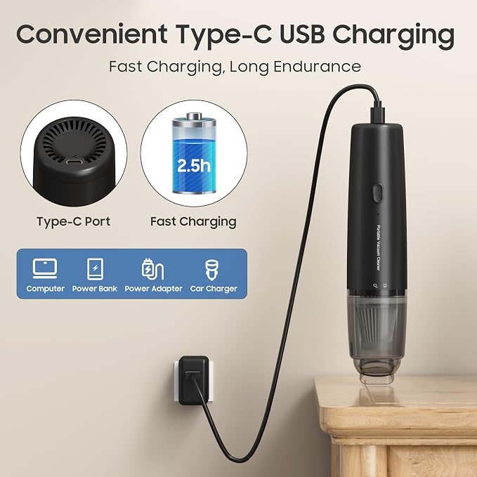 Handheld Vacuum Cordless, Car Vacuum Cleaner Portable - Image 5