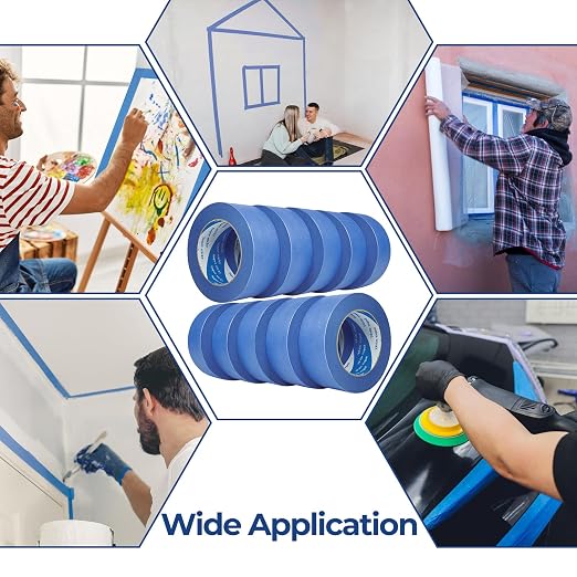 10 Rolls Blue Painters Tape 2 Inch, Bulk Masking Master Tape 60 Yards, Wall - Image 6