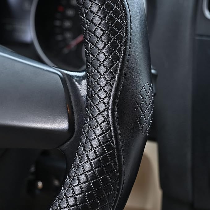 Haokay Heavy Duty Pure Cowhide Steering Wheel Cover - Image 3