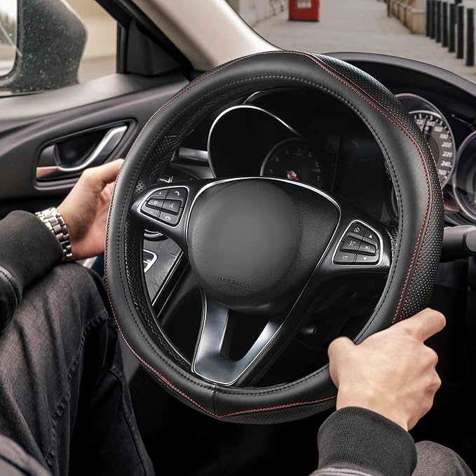 High-Grade Real Cowhide Steering Wheel Cover - Image 2