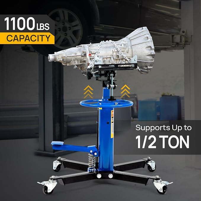 TUFFIOM Transmission Jack, 1100 lbs 1/2Ton Hydraulic 2-Stage High Lift Vertical - Image 2